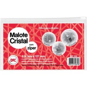 PASTA MALOTE CRISTAL COM ZIPER 215X123MM DAC