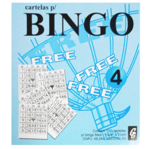 TALÃO PARA BINGO AZUL FREE COM100 FOLHAS