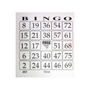 TALÃO PARA BINGO BRANCO FREE COM100 FOLHAS