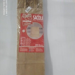 SACOLA PARA PRES. CROMUS KRAFT GARRAFA 35X13,0X08CM (PCT COM10)