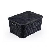 MONTE LIBANO - MINI CAIXA RATTAN PRETA 7LTS