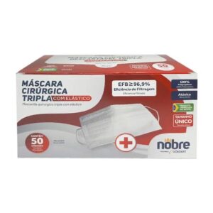 MASCARA CIRURGICA TRIPLA COM ELASTICO NOBRE (CX C/50)