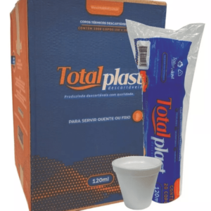 Copo isopor totalplast 120 ml (pct c/20) (cx c/50pct)