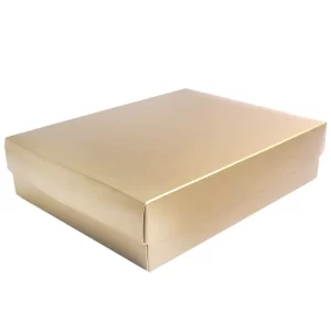 Natal caixa para presente dourada com tampa grande (35x25x7,5)