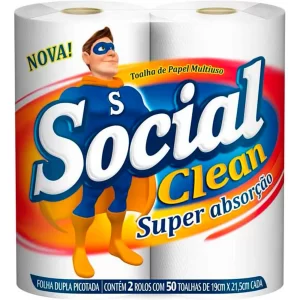 Papel toalha cozinha social clean (unid)(fd c/16)