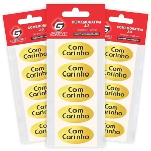 Etiqueta para presente Com carinho pacote com100