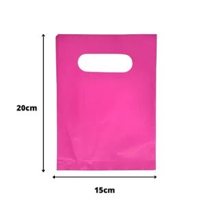 Sacola plástica boca de palhaço 15x20 rosa pacote com 1kg