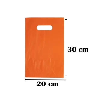 Sacola plástica boca de palhaço 20x30 laranja pacote com 1kg