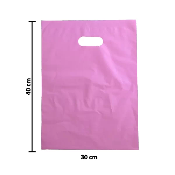 Sacola plástica boca de palhaço 30x40 rosa pacote com 1kg