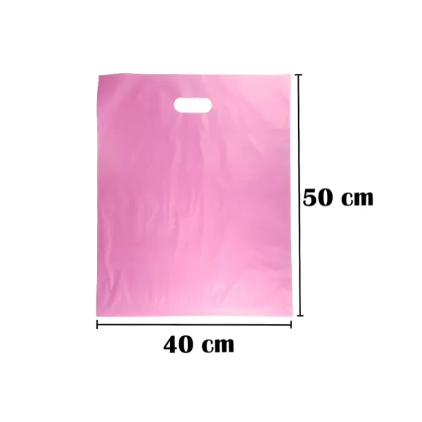 Sacola plástica boca de palhaço 40x50 rosa bebe pacote com 1kg