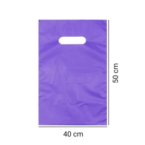 Sacola plástica boca de palhaço 40x50 roxo pacote com 1kg