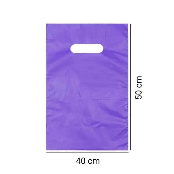 Sacola plástica boca de palhaço 40x50 roxo pacote com 1kg