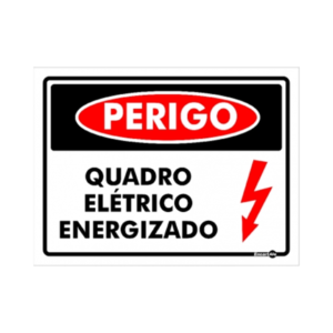 Encartale 15x20cm perigo quadro elétrico energizado ps808