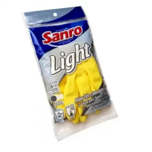 Luva borracha danny/sanro light P amarela par