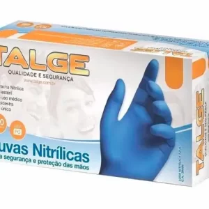 Luva nitrilica azul M caixa com 100 uso geral