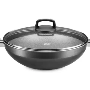 Panela wok supra tvt 2 alças com tampa de vidro n.28