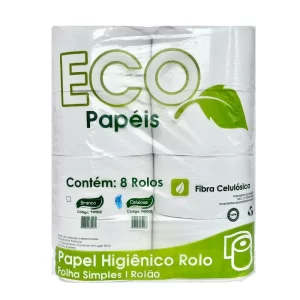 Papel higiênico rolão 200mts 100%cel ecominas fardo com 8