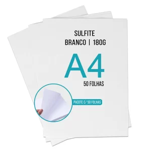 Papel sulfite A4 180g branco pacote com 50