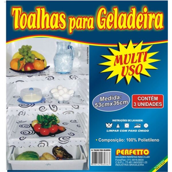 Perfetto toalhas para geladeira 53x36cm pacote com 3