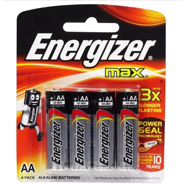 Pilha energizer max-sm aa pacote com 4