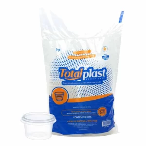 Pote redondo totalplast 250 ml pacote com 24