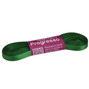 Progresso fita cetim simples 07 mm verde bandeira 10mts