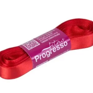 Progresso fita cetim simples 10 mm vermelho 10mts