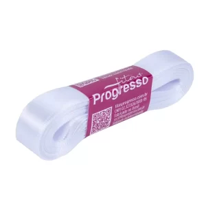 Progresso fita cetim simples 15 mm branco 10mts