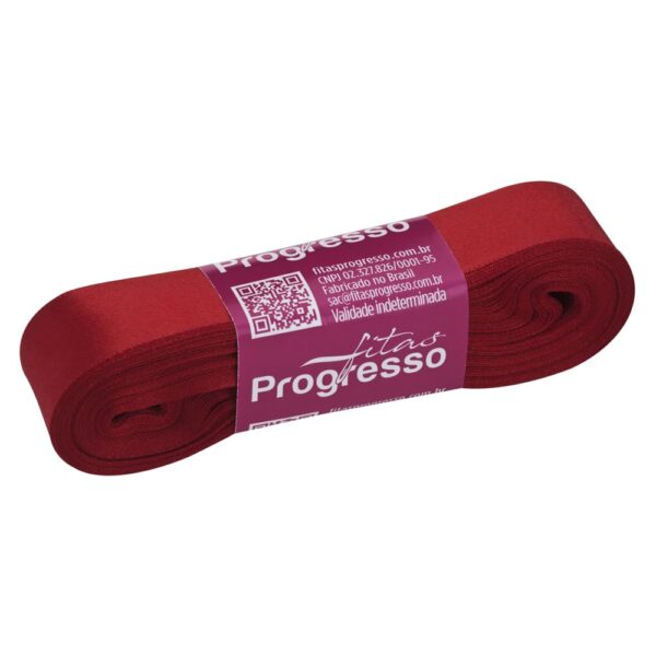 Progresso fita cetim simples 22 mm vermelho 10mts