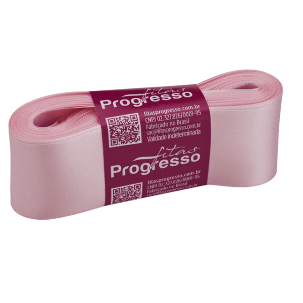 Progresso fita cetim simples 38 mm rosa bebe 10mts