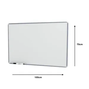 Quadro branco com moldura alumínio100x070cm