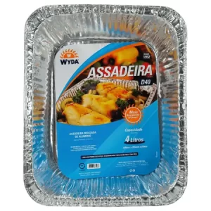 Assadeira descartável wyda d 40 reta 4 litros 325x265x65mm