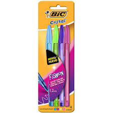 Caneta bic cristal fashion pacote com 4