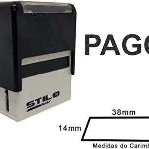 Carimbo automático 38x14mm pago preto