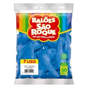 Balão 7 liso azul turqueza pacote com 50