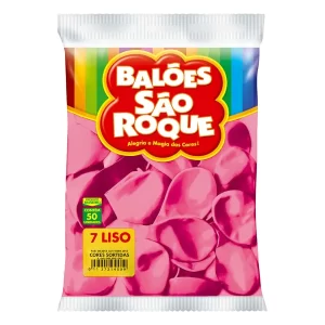 Balão 7 liso rosa shock pacote com 50