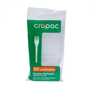 Cropac garfo descartável para sobremesa cristal pacote com 50