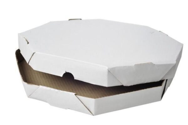 Caixa de pizza oitavada branca 35cm