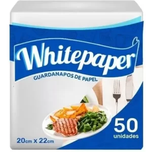 Guardanapo mesa White Paper 20X22 com 50 unidades