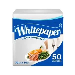 Guardanapo mesa White Paper 30X30 com 50 unidades