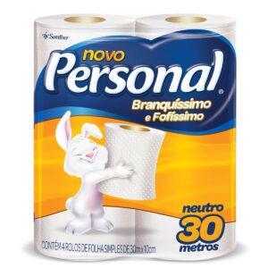 Papel higiênico branco Personal 30m pacote com 4