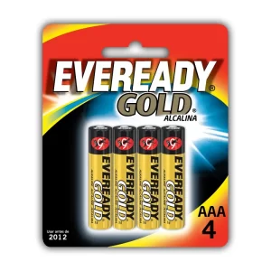 Pilha Eveready GoldAlcalina Palito AAA pacote com 4 unidades