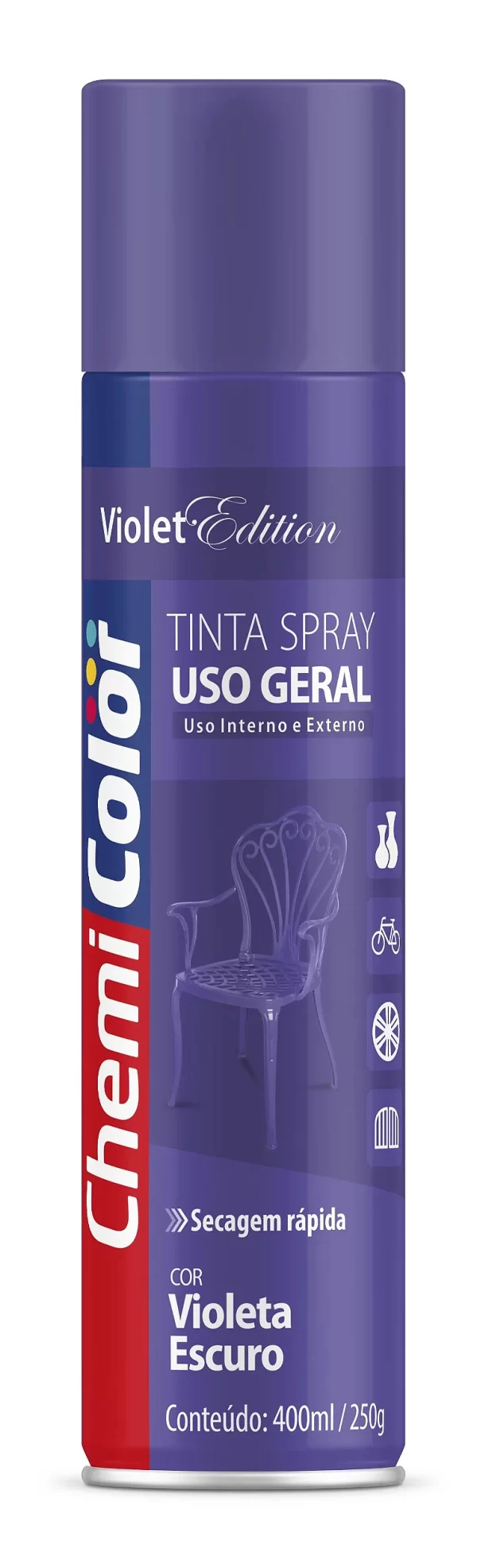 Tinta spray Violeta escuro 440ml Chemi color - unidade