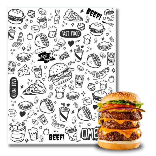 Papel acoplado eco para lanche 30x40cm pacote com 300