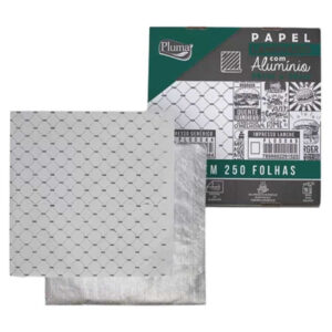 Papel acoplado para lanche com alumínio 38x38cm Pluma caixa com 250