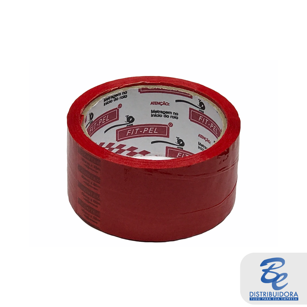 Fita Adesiva Colorida 48mm X 45m Vermelha - rolo Fita Adesiva Colorida 48mm X 45m Vermelha - rolo