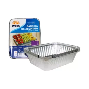 Bandeja de Alumínio Wyda 220ml (D12) – Pacote com 10 Unidades