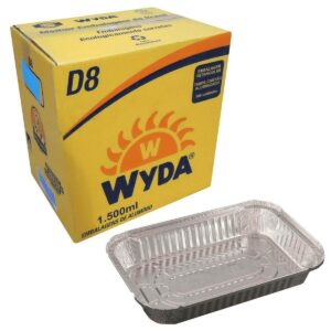 Bandeja de Alumínio Wyda 1500ml (D08) – Caixa com 100 Unidades