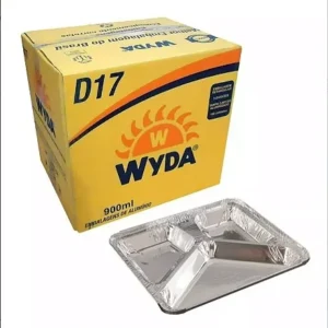Bandeja de Alumínio Wyda com 3 Divisórias (D17) – Caixa com 100 Unidades