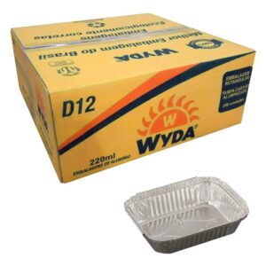 Bandeja de Alumínio Wyda 220ml (D12) – Caixa com 200 Unidades